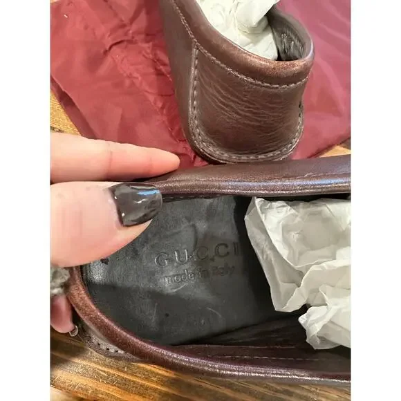 Gucci Leather Bamboo Horsebit Loafers Size 10.5 - Picture 7 of 11